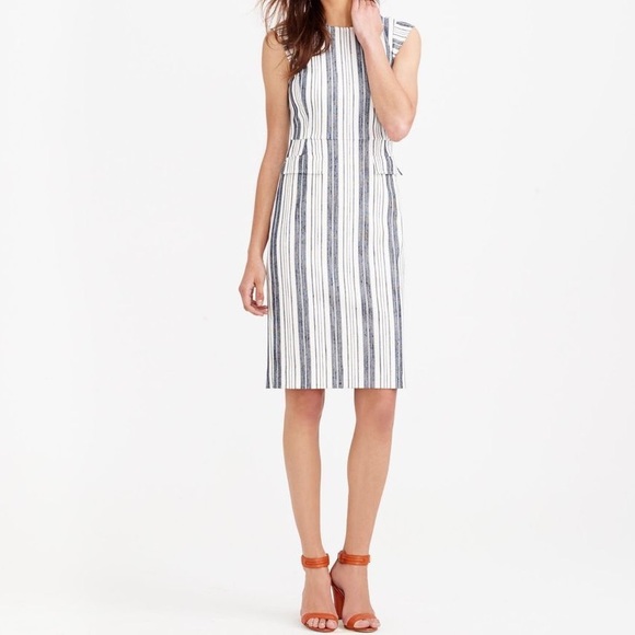 J. Crew Dresses & Skirts - J. Crew Patch-Pocket Sheath Dress Striped Tweed